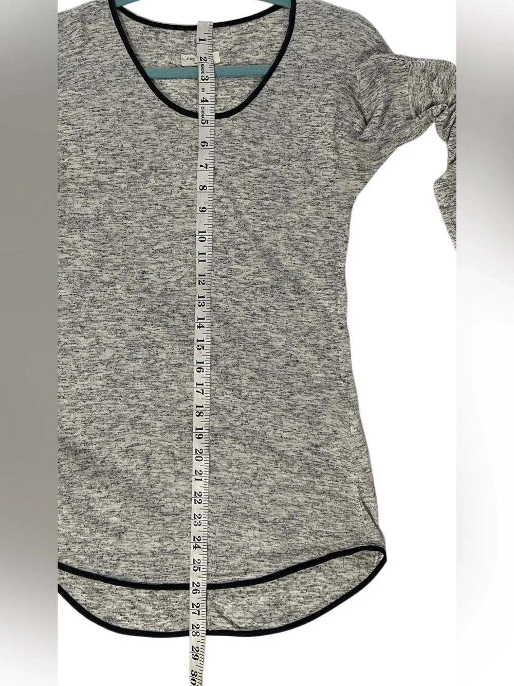 Rag & Bone New York Marled Knit Scoop Neck Long Sleeve Black Trim Top Size S - Picture 9 of 10